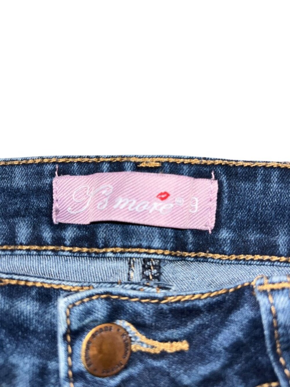 K's More Size 9 Raw Hem Knee Hole Jeans - Picture 6 of 12